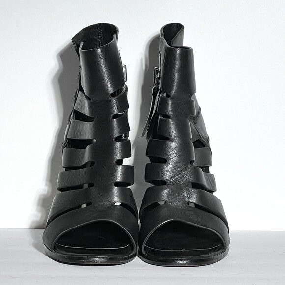 Camilla Skovgaard Black Leather Gladiator Booties EU38 8 8.5